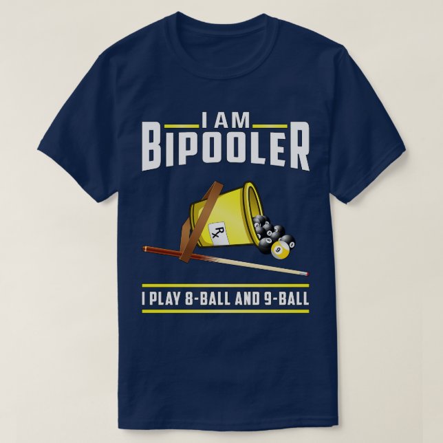 Camiseta Soy Bipoolero Y Juego 8 Ball Y 9 Ball (Diseño del anverso)
