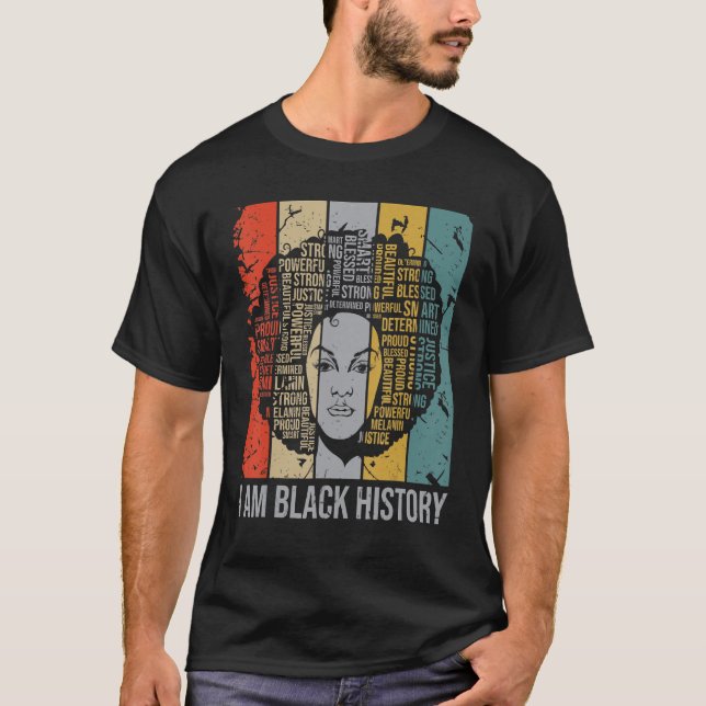 Camiseta Soy Black History Month Orgulloso Bendecido Podero (Anverso)