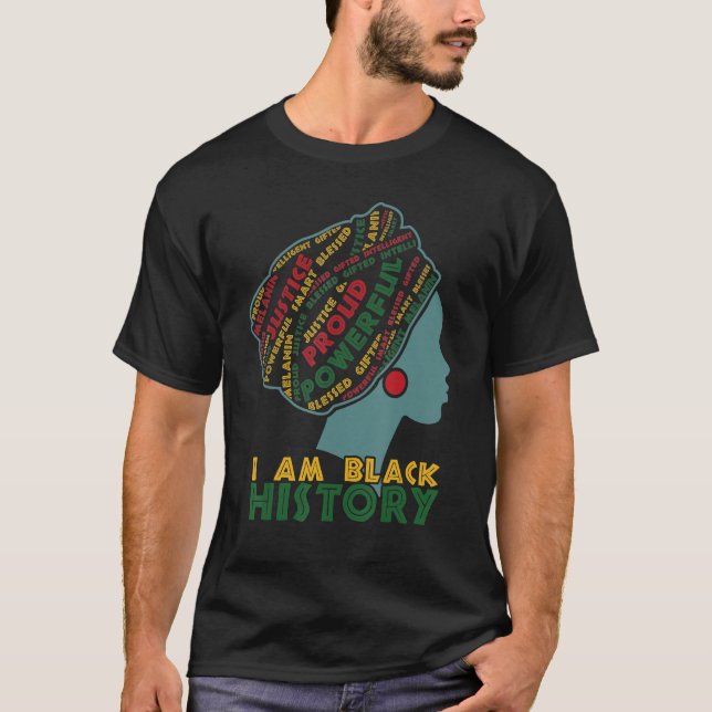 Camiseta Soy Black History Month Orgulloso Bendecido Podero (Anverso)
