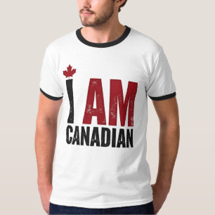Camiseta Soy canadiense - Declaración patriótica y hoja de 
