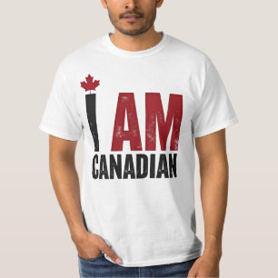 Camiseta Soy canadiense - Declaración patriótica y hoja de 