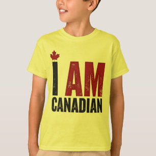 Camiseta Soy canadiense - Declaración patriótica y hoja de 