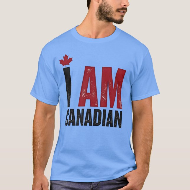 Camiseta Soy canadiense - Declaración patriótica y hoja de  (Anverso)