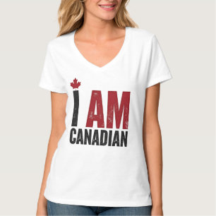 Camiseta Soy canadiense - Declaración patriótica y hoja de 