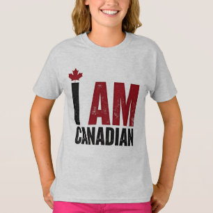 Camiseta Soy canadiense - Declaración patriótica y hoja de 
