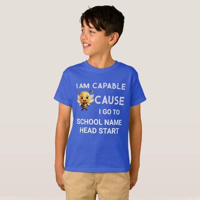 Camiseta Soy Capaz Porque Voy Al Colegio Llamo Niños Oscuro (Anverso completo)