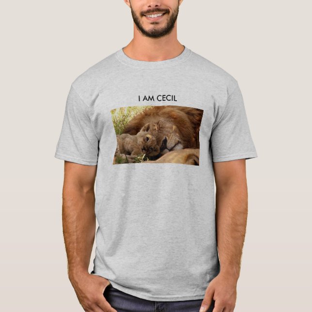 Camiseta Soy Cecil el León con su cachorro (Anverso)