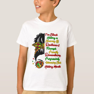 Camiseta Soy Chica Afro Reina Negra Pelo Desordenado Histor