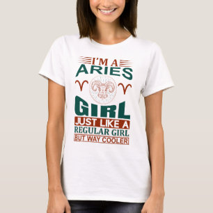 Camiseta Soy Chica de Aries Guay Rótulo Zodiac