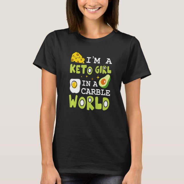Camiseta Soy Chica de Keto Aguacate Carbohidratos Ketogic M (Anverso)