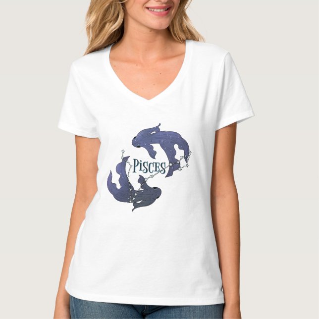 Camiseta Soy Chica de Pisces. Pisces Zodiac Rótulo T-Shi (Anverso)