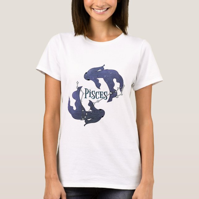 Camiseta Soy Chica de Pisces. Pisces Zodiac Rótulo T-Shi (Anverso)