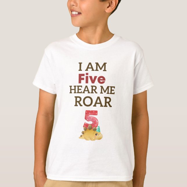 Camiseta Soy cinco años de mi oído ruidosamente cumpleaños  (Anverso)