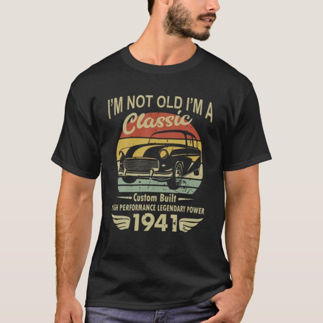 Camiseta Soy Clásico Coche 80º Cumpleaños 80 Años Nacido En (Anverso)