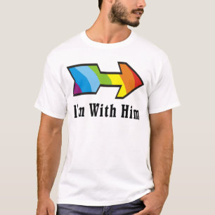 Camiseta Soy con él - flecha del arco iris dejada