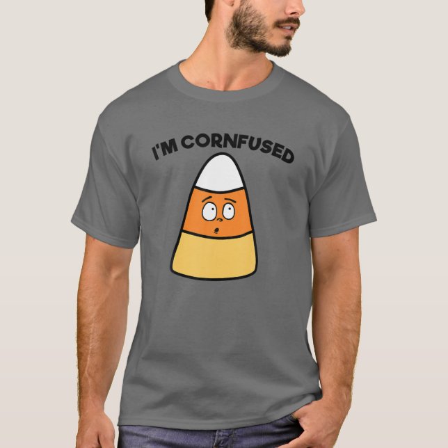 Camiseta Soy Cornfused Candy Corn Cute Kawaii Niños Adultos (Anverso)
