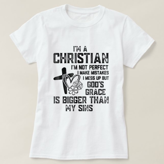 Camiseta Soy Cristiano, No Soy Perfecto, Cometí Errores Chr (Diseño del anverso)