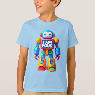 Camiseta Soy cuatro robots para los niños Robótica tecnológ