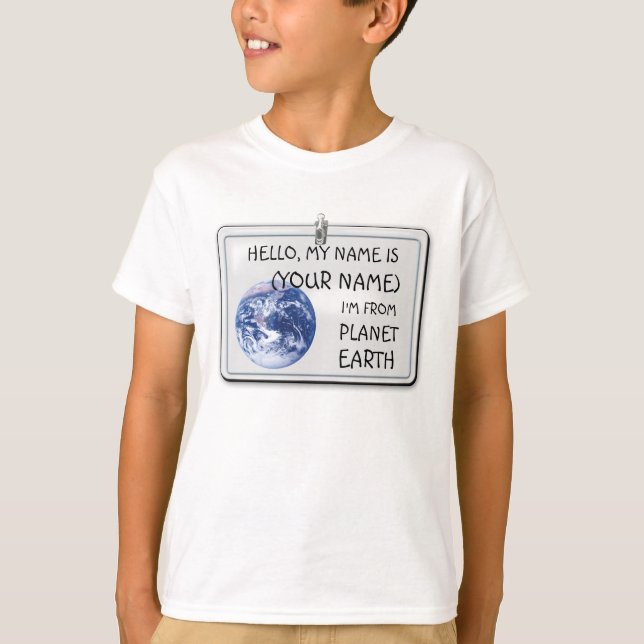 Camiseta Soy del Planeta Tierra (personalizable) (Anverso)
