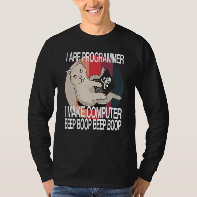 Camiseta Soy Desarrollador De Software De Gato De Computado (Anverso)