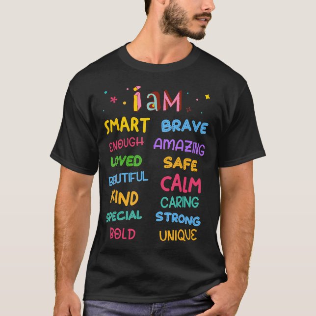 Camiseta Soy Diariamente Afirmación Coloridos Niños Cristia (Anverso)