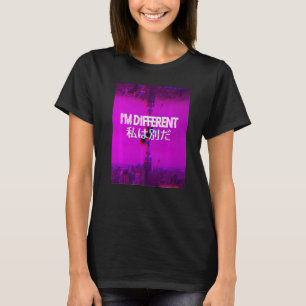Camiseta Soy diferente japonés estético de vaporwave