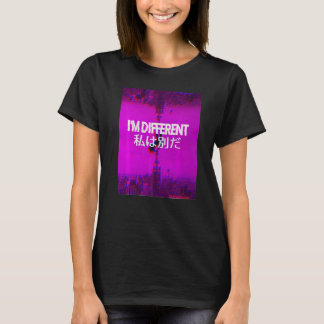 Camiseta Soy diferente japonés estético de vaporwave