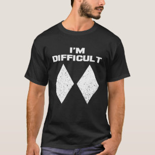 Camiseta Soy Difícil Divertido Doble Diamantes Negros Esquí