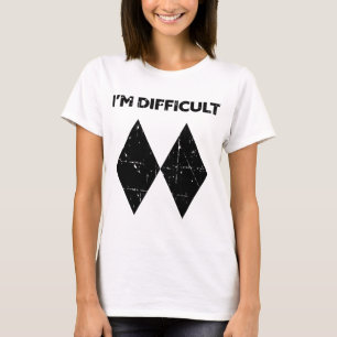 Camiseta Soy Divertido Difícil Doble Diamantes Negros Esquí