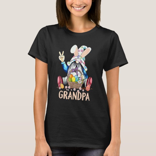 Camiseta Soy el abuelo Gnome Bunny Matching Family Easter (Anverso)
