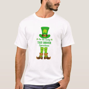 Camiseta Soy el afortunado taxista Leprechaun Funny St. Pat