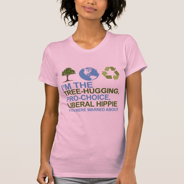 Camiseta Soy el árbol-abrazo, hippie proabortista, liberal (Anverso)