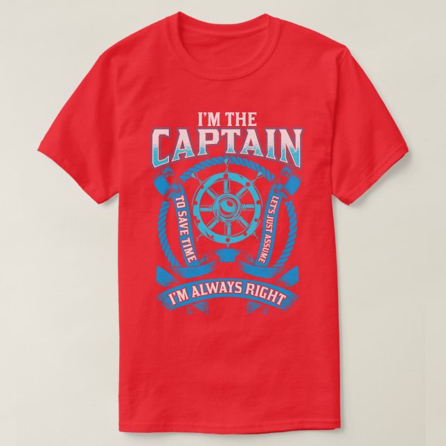 Camiseta Soy El Capitán Siempre A La Derecha En El Bote (Diseño del anverso)
