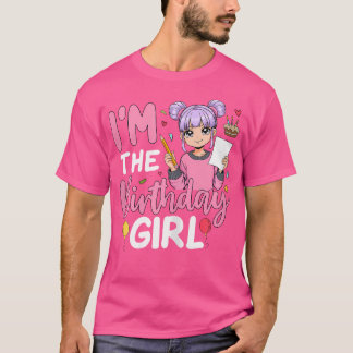 Camiseta Soy El Chica De Cumpleaños Anime Chica De Esbozo