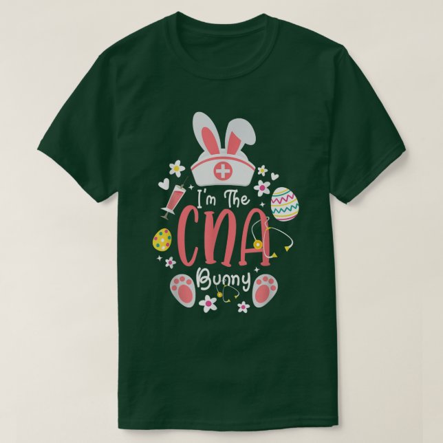Camiseta Soy el CNA Bunny Cute Bunnies Scrub Nurse Life Ea (Diseño del anverso)