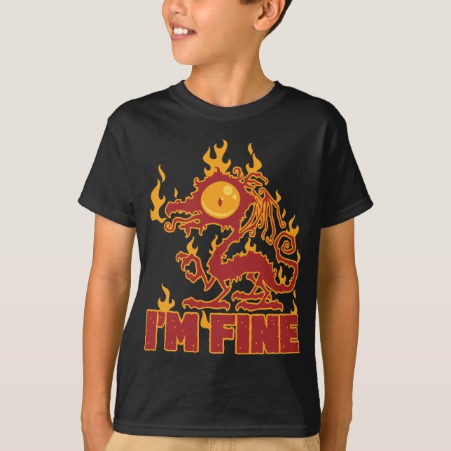 Camiseta Soy el dragón quemador fino (Anverso)