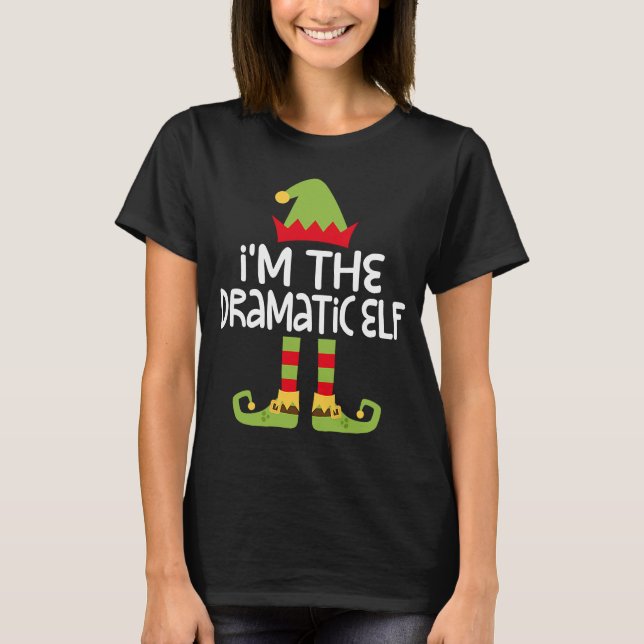Camiseta Soy el dramático Navidad de la pareja Elf T (Anverso)