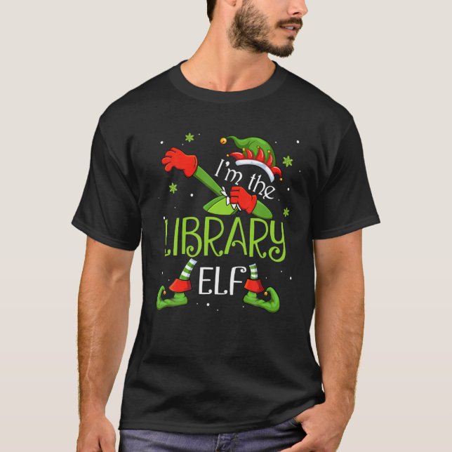 Camiseta Soy el Elf de la Biblioteca Dabbing Santa Claus Xm (Anverso)