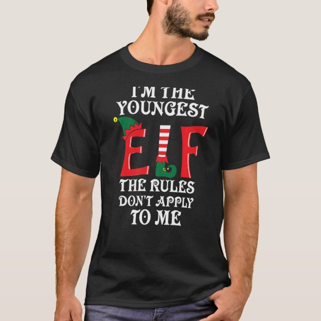 Camiseta Soy el Elfo más joven Las reglas no me aplican F (Anverso)