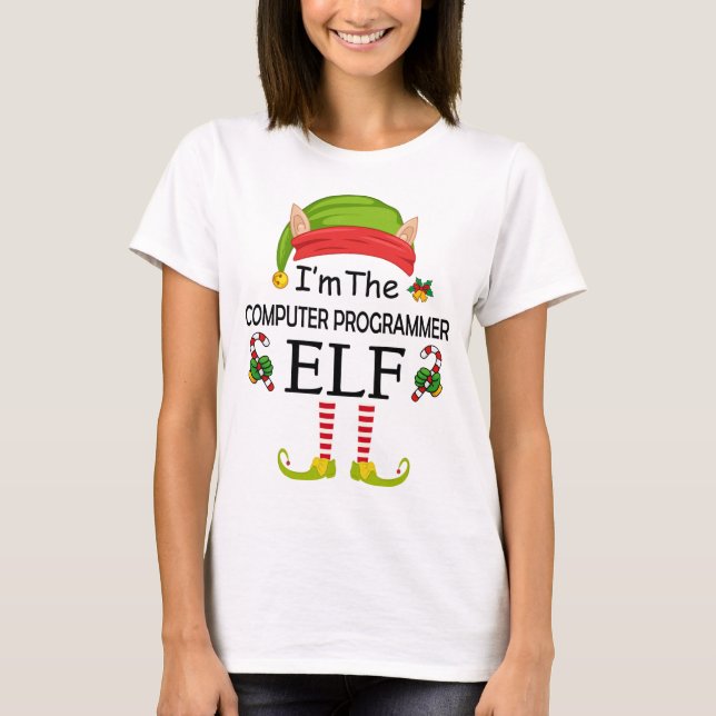 Camiseta Soy El Elfo Programador De Computadoras (Anverso)
