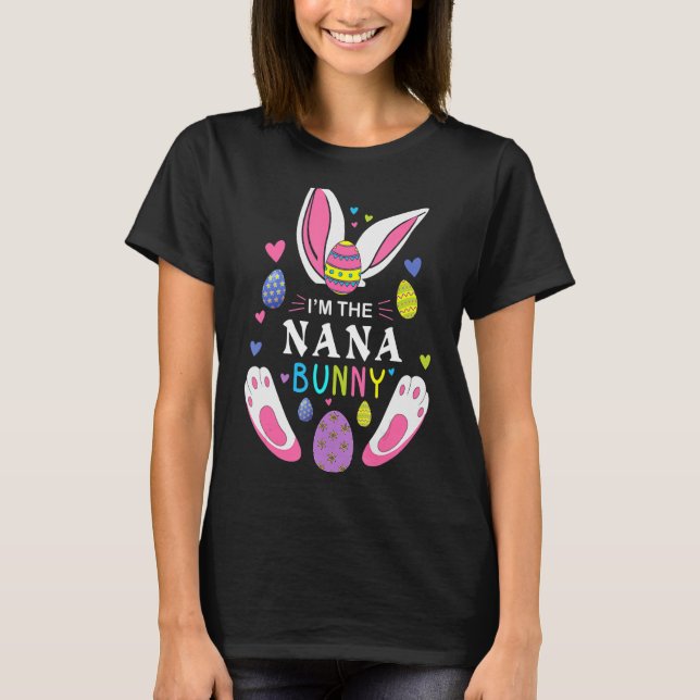 Camiseta Soy el Fiesta de Pascua de la Familia Nana Bunny M (Anverso)