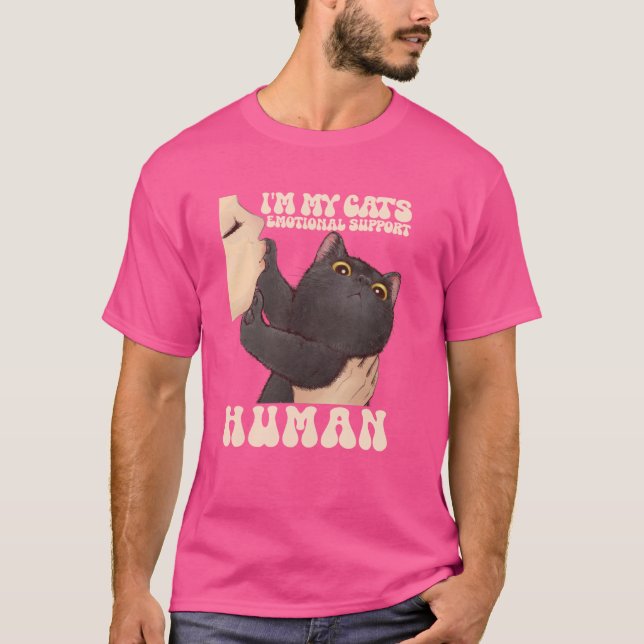 Camiseta Soy el humano de mi gato y sus gatos emocionales (Anverso)