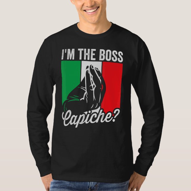 Camiseta Soy el jefe Capiche italiano de los hombres Nonno  (Anverso)