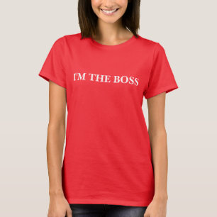 Camiseta Soy El Jefe Personalizable Blanco y Rojo