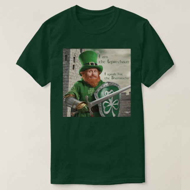 Camiseta Soy el Leprechaun, defensor de Shamrock. (Diseño del anverso)