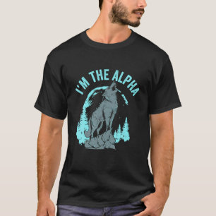 Camiseta Soy el macho Alpha Wolf Howling en la Luna T Shir
