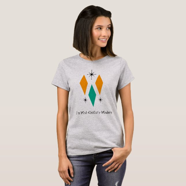 Camiseta Soy el Naranja Turquoise de Diamantes Modernos de  (Anverso completo)
