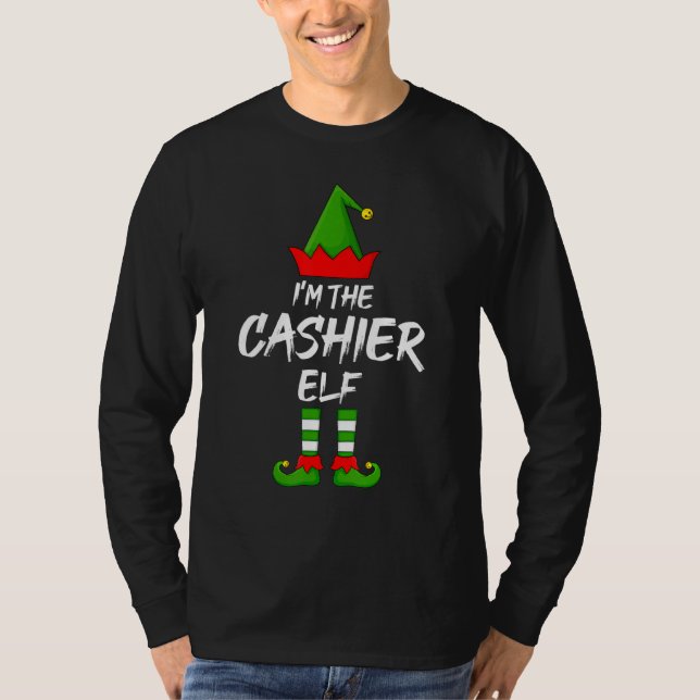Camiseta Soy el Navidad del Elf Cashier que coincide con la (Anverso)