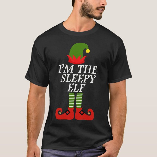 Camiseta Soy el Navidad del grupo familiar Sleepy Elf Match (Anverso)