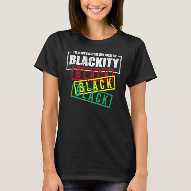 Camiseta Soy el negro y negro poder negro africano 1 (Anverso)